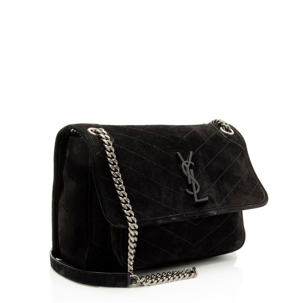Saint Laurent Suede Monogram Niki Medium Shoulder Bag - Picture 2 of 16